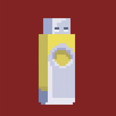flash disk pixel art, vector illustration on isolated background.