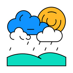 Fototapeta premium drizzle weather line icon vector. drizzle weather sign. isolated symbol illustration