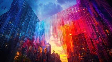 Obraz premium Colorful Installation in Urban Setting