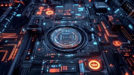 Obraz premium futuristic technology background. 