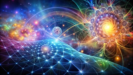 Fototapeta premium Cosmic Tapestry of Interconnectedness, Where Light and Darkness Dance in Celestial Harmony