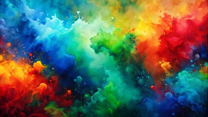 Fototapeta premium Abstract Watercolor Burst of Color, an Artistic Symphony of Hues and Textures