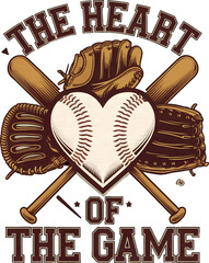 The Heart of the game concept baseball t-shirt design