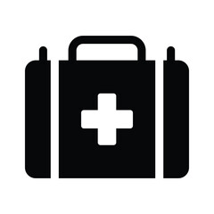 Obraz premium Health, safety, emergency, icon of first aid kit in modern style