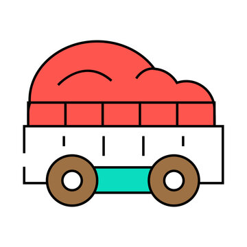 recommend clip art: apple wagon delivery line icon vector. apple wagon delivery sign. isolated symbol illustration