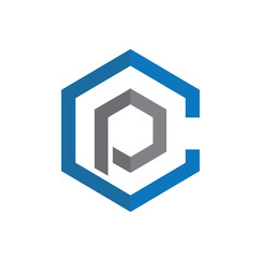 pc logo design vector template, initial pc letter logo design vector for business. cp letter logo design, cp logo for monogram.