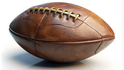 Obraz premium vintage football with rich brown leather texture, showcasing intricate stitching and classic design. This timeless piece evokes nostalgia for sport and its history