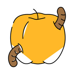 apple worm line icon vector. apple worm sign. isolated symbol illustration