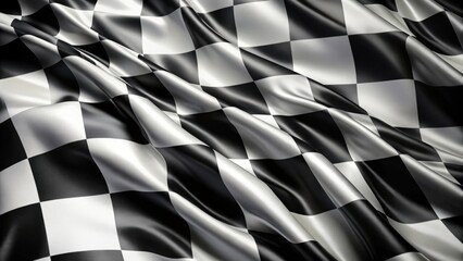 Close-up of a checkered flag with a wavy texture, checkered, flag, race, finish line, texture, close-up, black and white