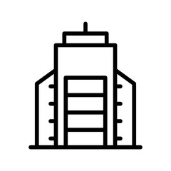 office building icon vector line design in trendy style