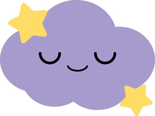 Cute cloud cartoon characters. Flat design illustration.