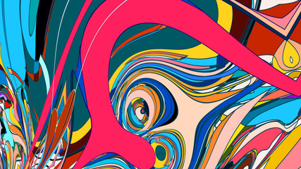 Abstract colorful psychedelic fluid background for music festival