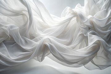 Obraz premium Floating White fabric as background