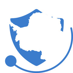 Fototapeta premium Security Icon in ANTARCTICA Flag