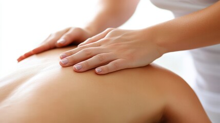 Naklejka premium Close-up of relaxing back massage at modern wellness center