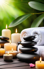 spa still life with candles