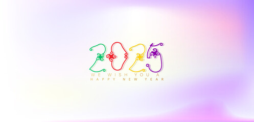 Festive background featuring colorful confetti and Happy New Year 2025 text in a joyful design