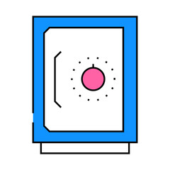 safe money storage line icon vector. safe money storage sign. isolated symbol illustration