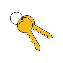 golden key house icon vector design on white background
