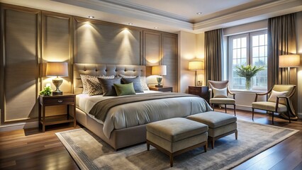 Discover a calming long exposure featuring sophisticated bedroom furniture, inviting relaxation and creating a peaceful oasis for serene retreats and