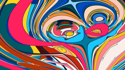 Abstract colorful psychedelic fluid background for music festival