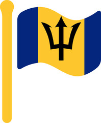BARBADOS Flag free flown Rounded icon