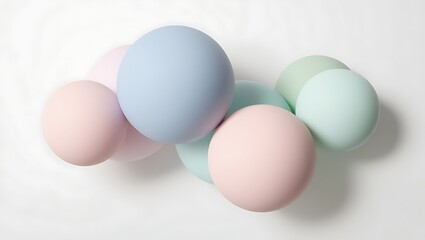 Fototapeta premium 3D Abstract Flying Geometric Shapes . balls on the background. 3d render Illustration for advertising