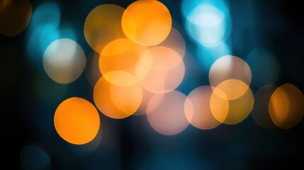 Warm bokeh lights glowing softly in the dark