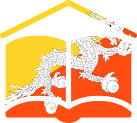 BHUTAN flag on Book with symbol icon