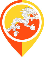Map Icon Inside BHUTAN Flag