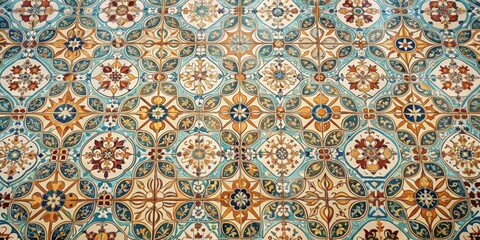 Patterned tiles floor in vintage style, tiles, floor, patterned, vintage, design, retro, interior, home decor