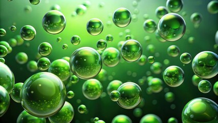 green bubbles floating in a rendering, green, bubbles,floating,rendering, ecology, environment, nature, abstract, vibrant