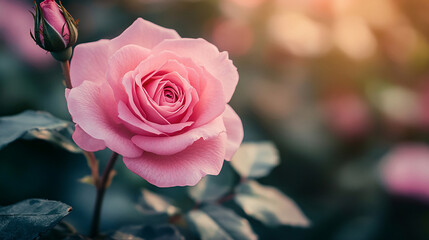romantic sweet pink rose flower for valentines