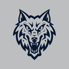 Wolf head logo vector illustration design
