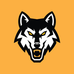 Wolf head logo vector illustration design
