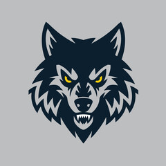 Wolf head logo vector illustration design
