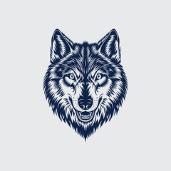 Obraz premium Wolf head logo vector illustration design 