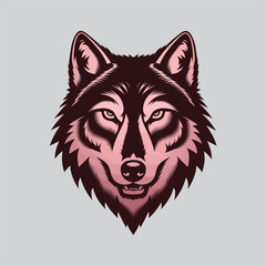 Wolf head logo vector illustration design
