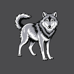 Wolf Vintage Logo Stock Vector template design
