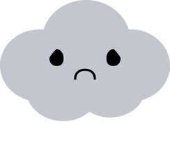 Cute cloud cartoon characters. Flat design illustration.