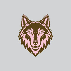 A powerful wolf head logo design, symbolizes intelligence and dominance

