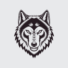 Wolf head logo vector illustration design
