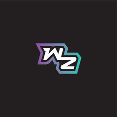 WZ letter dynamic and bold concept modern esport gaming monogram logo