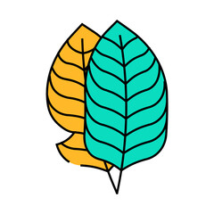 leaf banana plant line icon vector. leaf banana plant sign. isolated symbol illustration