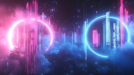 Dark Retro Futuristic Cyberpunk Elements