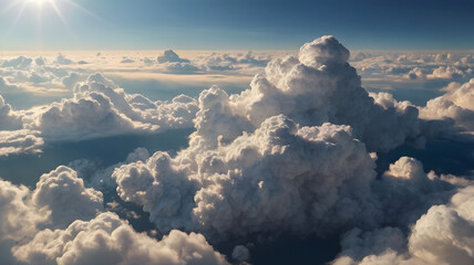 clouds over the ocean, clouds and sky, soft. ai generated