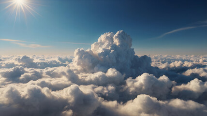 Fototapeta premium clouds over the ocean, clouds and sky, soft. ai generated