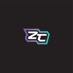 Obraz premium ZC letter dynamic and bold concept modern esport gaming monogram logo