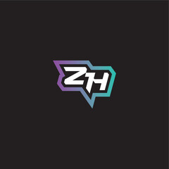 ZH letter dynamic and bold concept modern esport gaming monogram logo