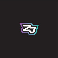 ZJ letter dynamic and bold concept modern esport gaming monogram logo